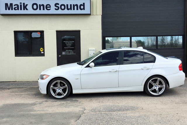 2007 BMW 328i with professional window tint in North Bay